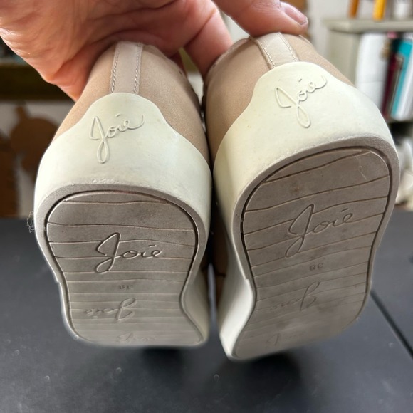 Joie Beige Nude Faux Leather Lace Laser Cut Out Almond Toe Slip On Loafer EUR 38 - Picture 9 of 12